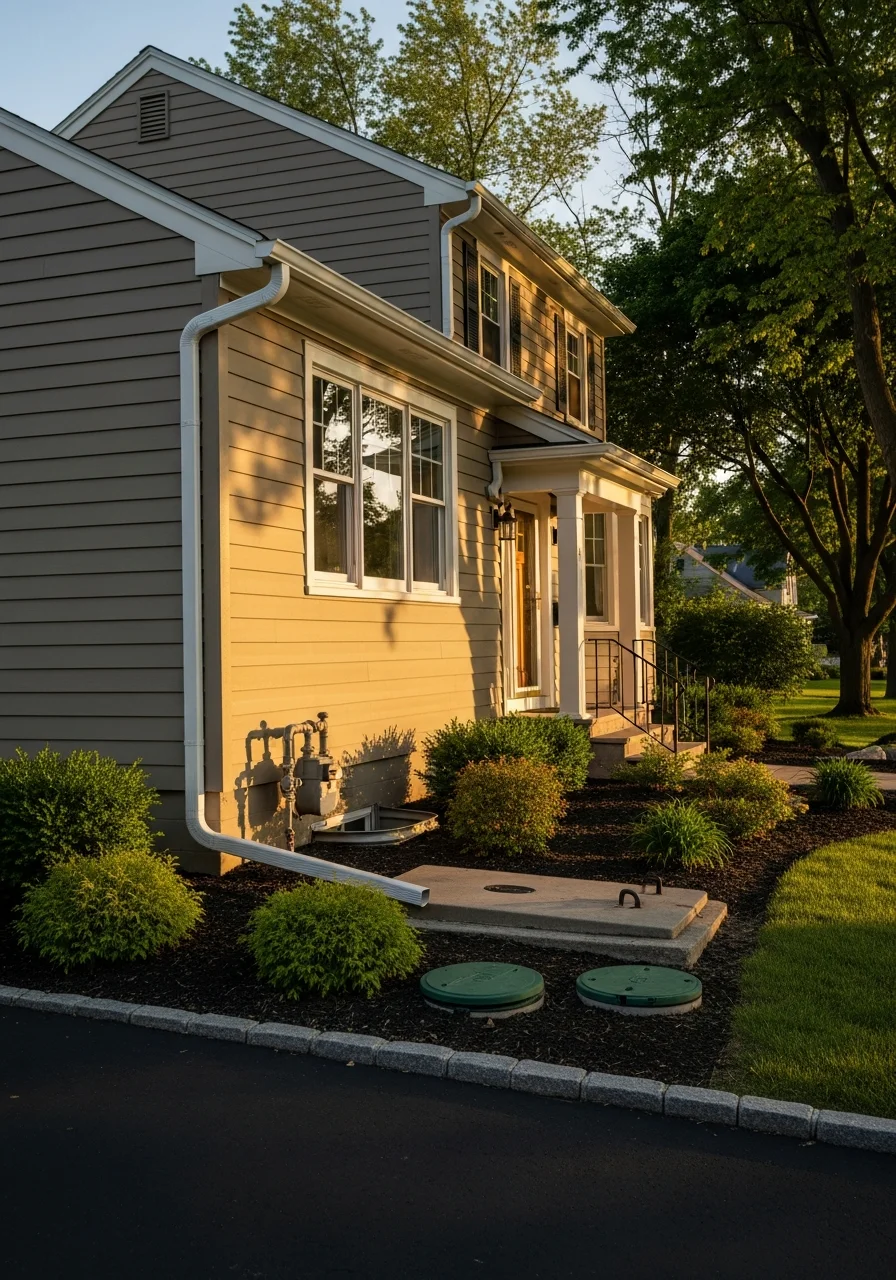 Penfield home exterior showing classic suburban design and well-maintained grounds.