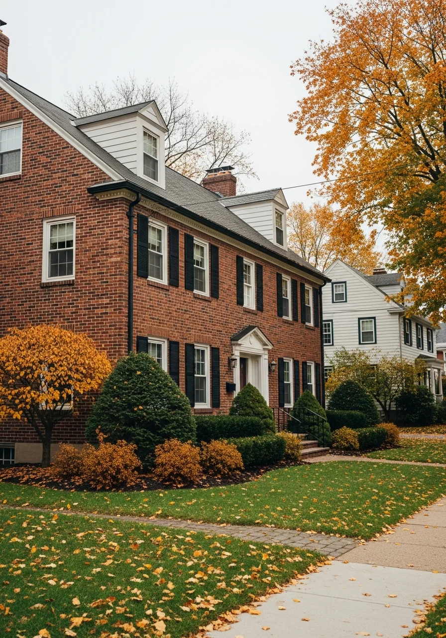 Close-up of a Rochester home's exterior showing classic architectural details and well-maintained property.